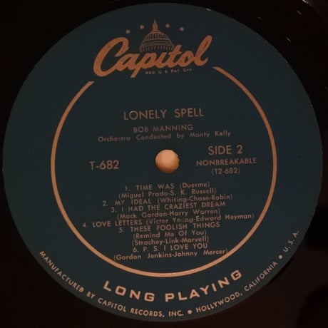 Bob Manning / Lonely Spell (Capital T662) mono