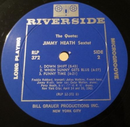 Jimmy Heath ‎– The Quota（Riverside ‎– RLP 372）m