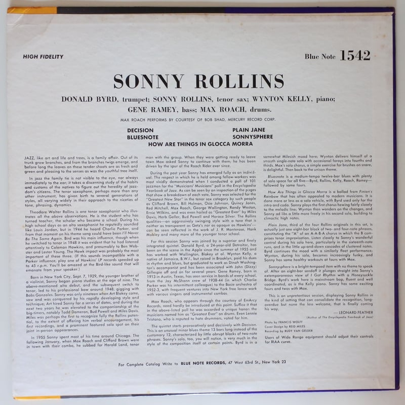 LP Sonny Rollins Sonny Rollins Volume 1 NR8840PROMO BLUE NOTE プロモ /00260 Sonny Rollins – Sonny Rollins Volume 1 | Releases | Discogs