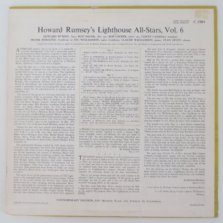 Howard Rumsey's Lighthouse All-Stars ‎– Vol. 6（Contemporary Records ‎– C 3504）mono
