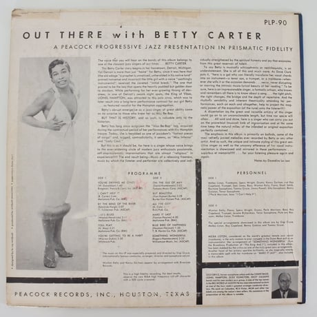Betty Carter ‎– Out There With Betty Carter（Peacock Records ‎– PLP 90）mono