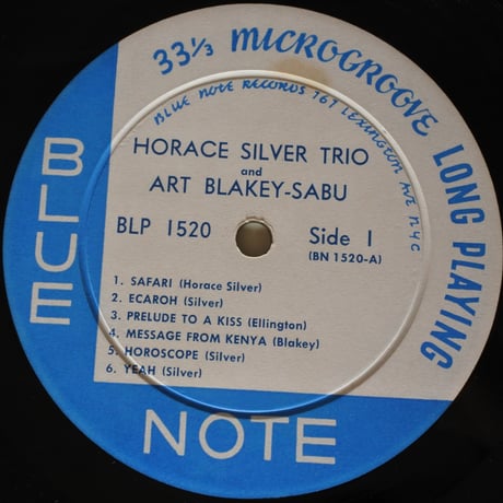 Horace Silver  ‎– Horace Silver Trio（Blue Note ‎– BLP 1520）mono