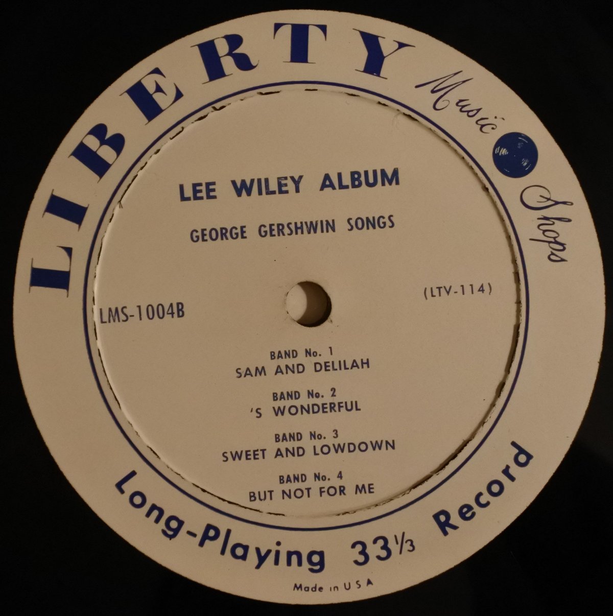 Lee Wiley ‎– Eight Show Tunes From Scores by Ge