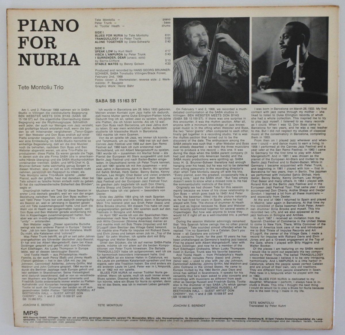 テテ・モントリュー　TETE MONTOLIU ピアノ・フォー・ヌリア　美品 Amazon Music - テテ・モントリューのPiano for Nuria - Amazon