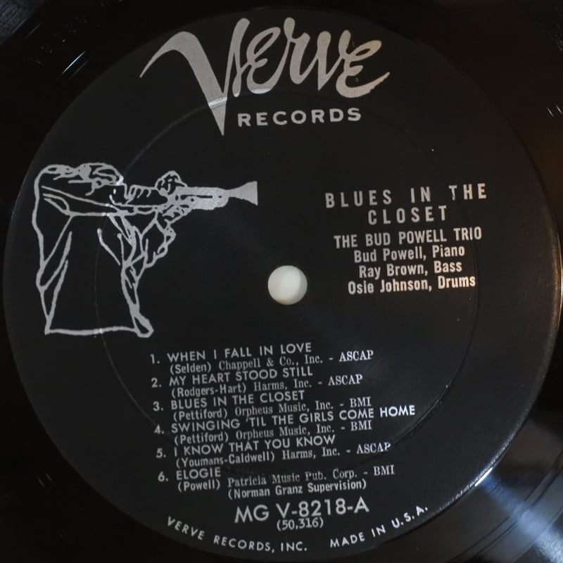 The Bud Powell Trio ‎– Blues In The Closet （Ve
