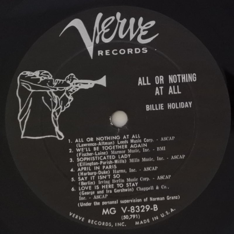 Billie Holiday ‎– All Or Nothing At All (Verve