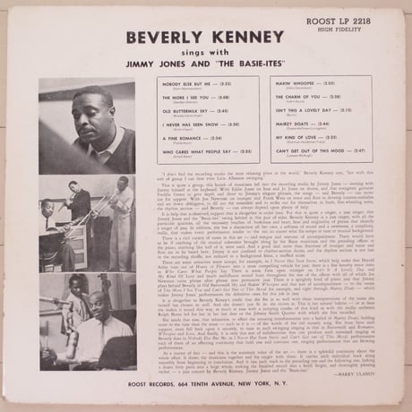Beverly Kenney ‎– Sings With Jimmy Jones And "The Basie-Ites"(Roost 2218) mono