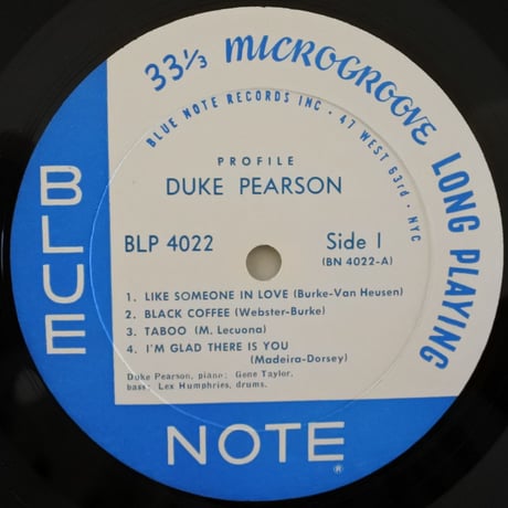 Duke Pearson ‎– Profile（Blue Note ‎– BLP 4022）mono
