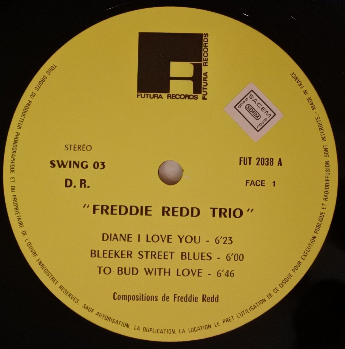 Freddie Redd Trio ‎– Under Paris Skies（Futura S