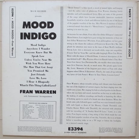 Fran Warren / Mood Indigo (MGM E3394) mono