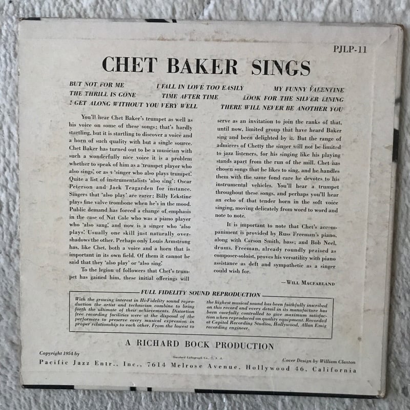 Chet Baker Sings 1954USオリジナル MONO EP Amazon.com: Chet Baker Sings: The Mono & Stereo Versions
