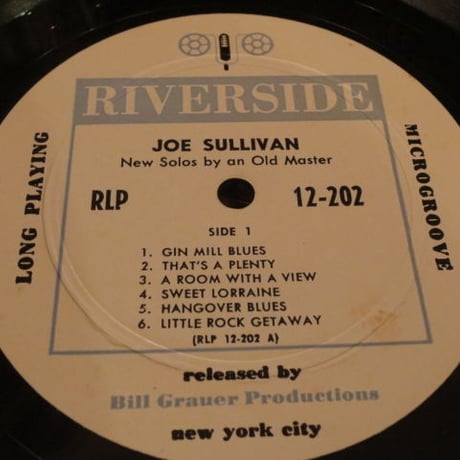 Joe Sullivan / New Solos By An Old Master (Riverside 12-202) mono