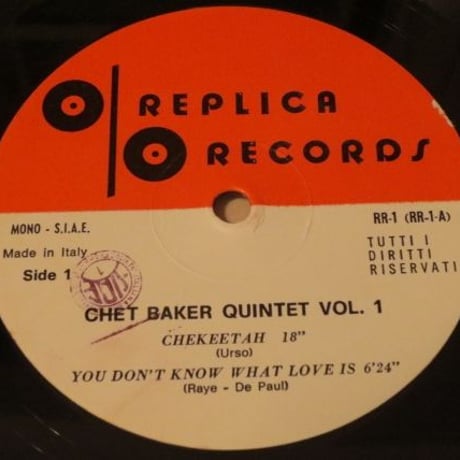 Chet Baker - Unissued Live Recording (伊Replica RR-1&2) mono　オリジナル盤2枚セット