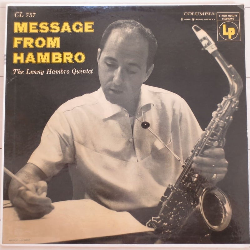 The Lenny Hambro Quintet ‎– Message From Hambro...