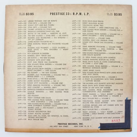 Thelonious Monk Quintet Featuring Sonny Rollins ‎– Blows For LP（Prestige ‎– PrLP 166）mono