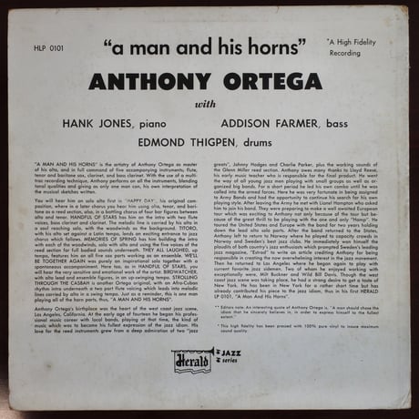 Anthony Ortega  ‎– A Man And His Horns（Herald - HLP0101）mono