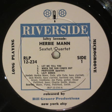 Herbie Mann ‎– Sultry Serenade（Riverside Records ‎– RLP 12-234）mono