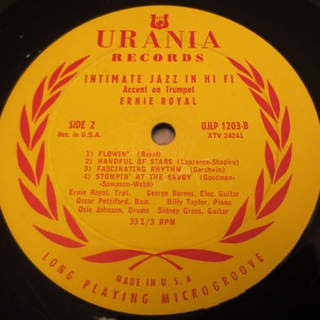 Ernie Royal ‎– Accent On Trumpet（Urania UJLP-1203）mono