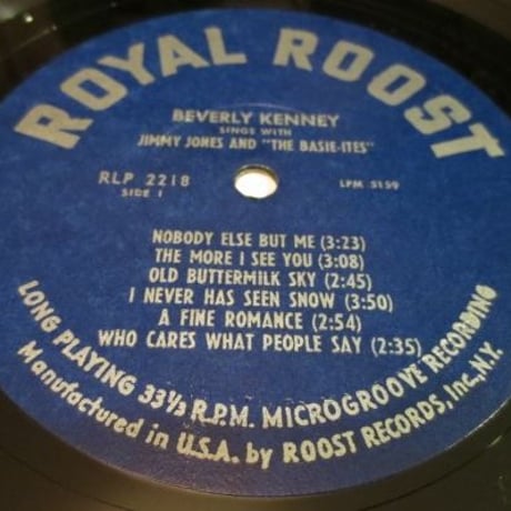 Beverly Kenney ‎– Sings With Jimmy Jones And "The Basie-Ites"(Roost 2218) mono