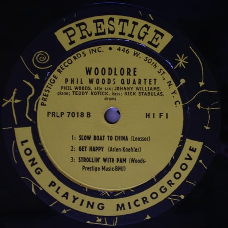 Phil Woods Quartet  ‎– Woodlore（Prestige ‎– PRLP 7018）mono