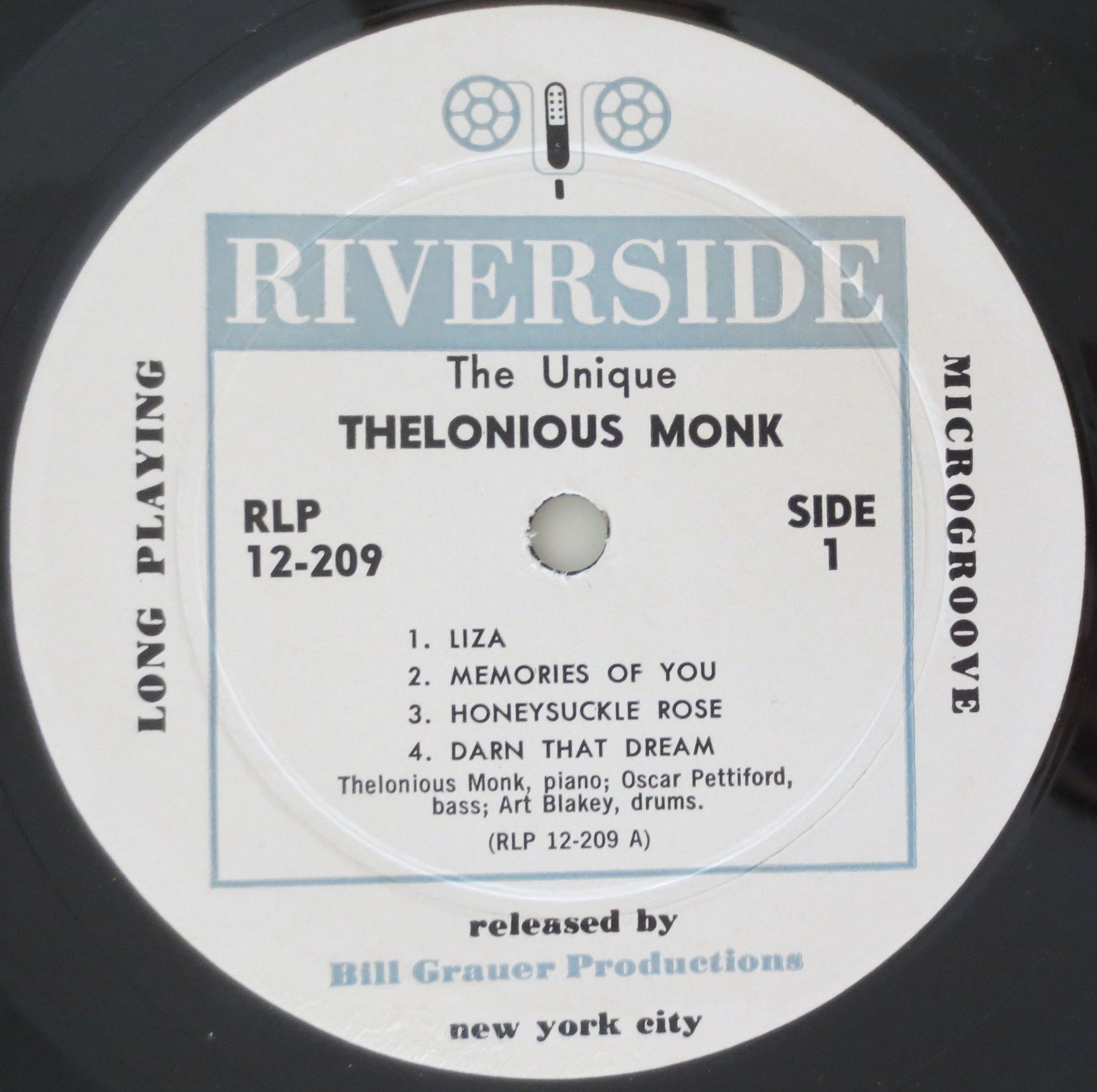 Thelonious Monk ‎– The Unique Thelonious Monk（R