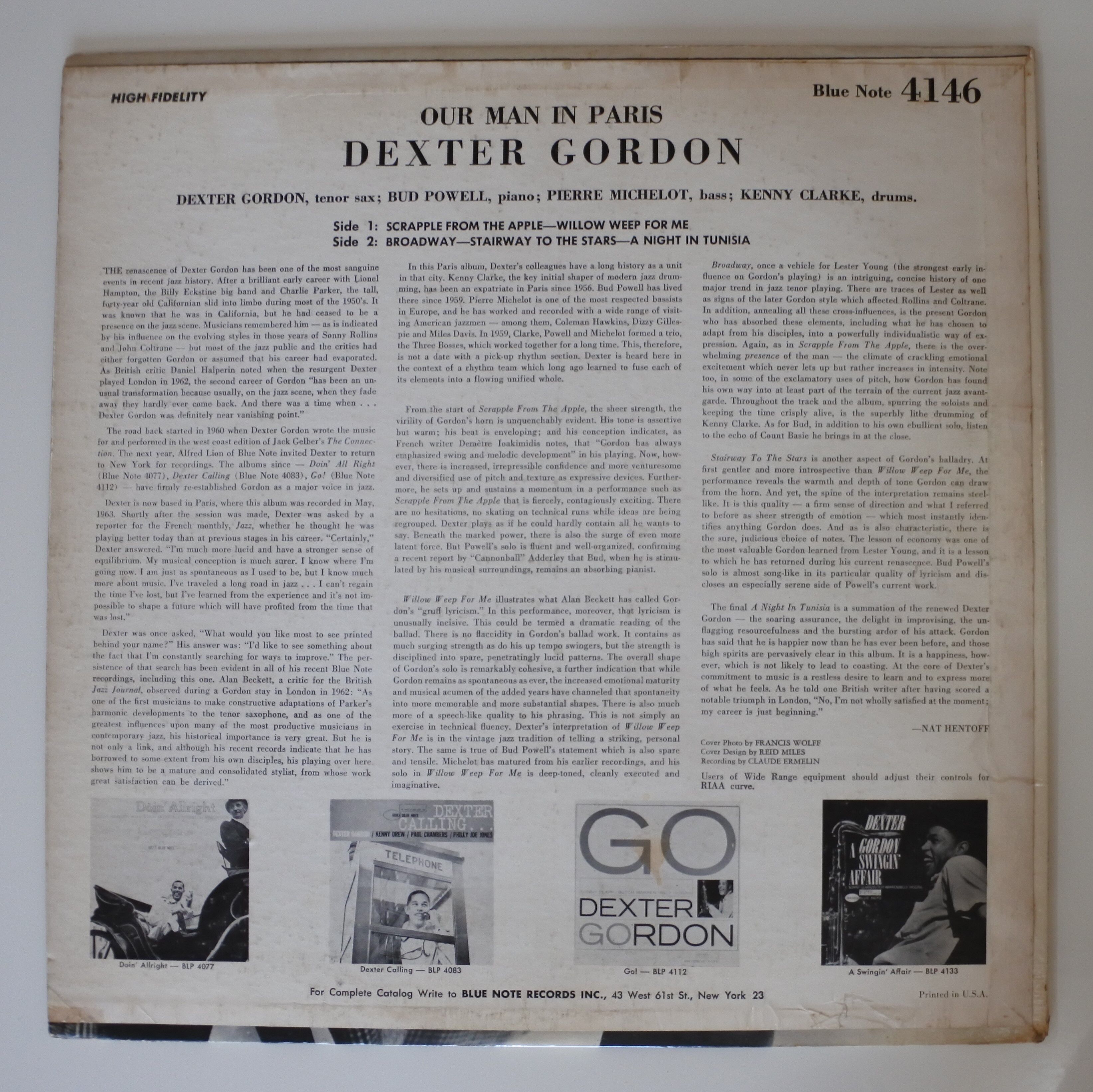 Dexter Gordon - Our Man In Paris（ Blue Note – B