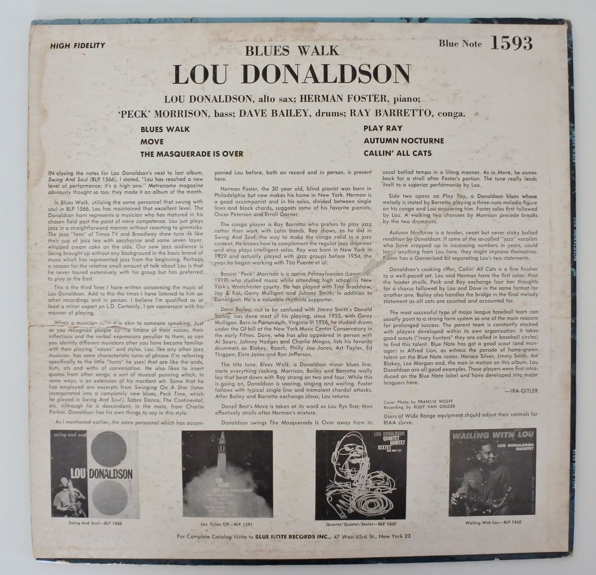 Lou Donaldson ‎– Blues Walk（Blue Note ‎– BLP 15