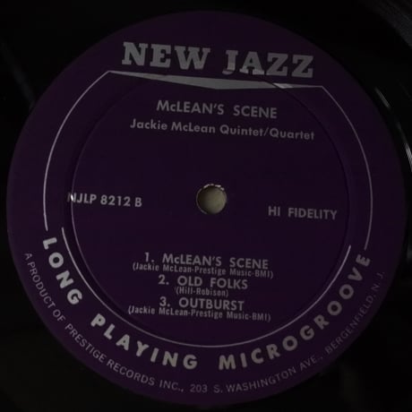 Jackie McLean ‎– McLean's Scene（ New Jazz ‎– 8212）mono