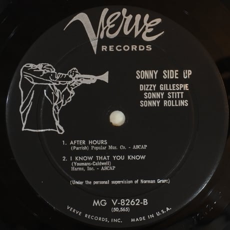 Dizzy Gillespie / Sonny Stitt / Sonny Rollins ‎– Sonny Side Up（Verve Records ‎– MG V-8262）mono