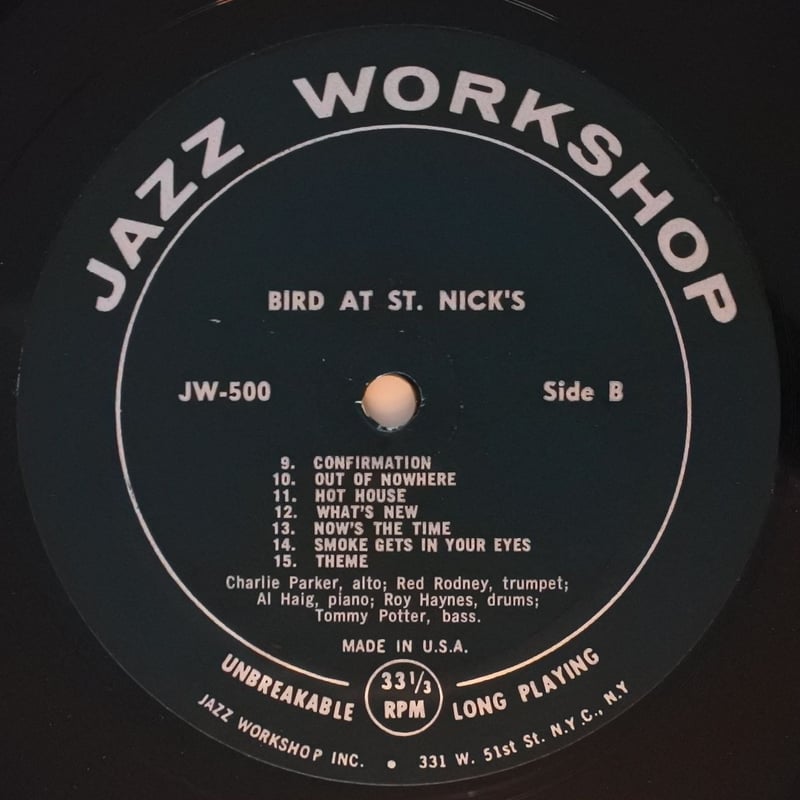 未使用  Charlie Parker - Bird At St. Nick's 513WXLUuMcL._UF1000,1000_QL80_.jpg