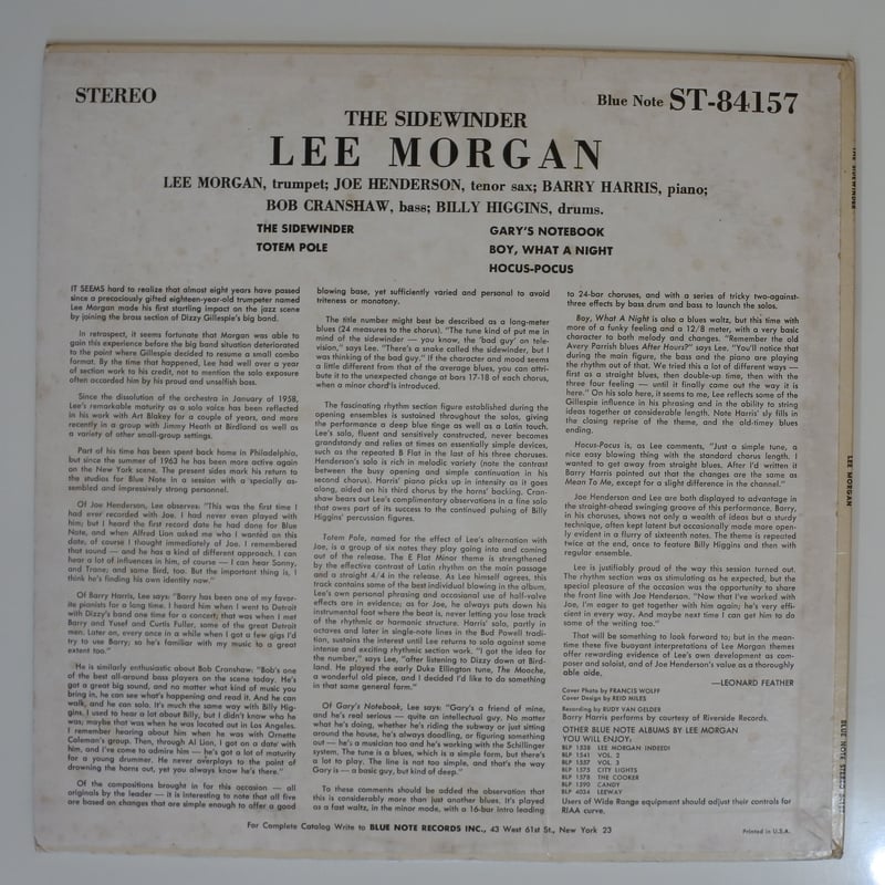 Lee Morgan - The Sidewinder(Blue Note - BST 84 Lee Morgan - The Sidewinder(Blue Note - BST 84