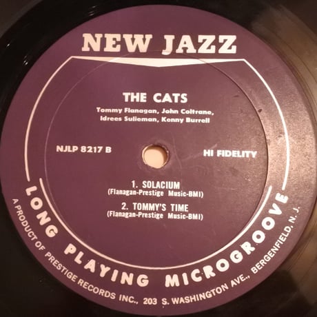 John Coltrane, Tommy Flanagan ‎– The Cats（New Jazz ‎– NJLP 8217）mono
