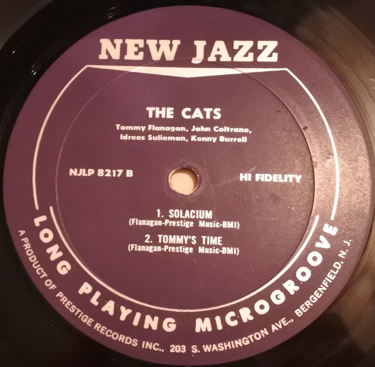 John Coltrane, Tommy Flanagan ‎– The Cats（New Jazz ‎– NJLP 8217）mono