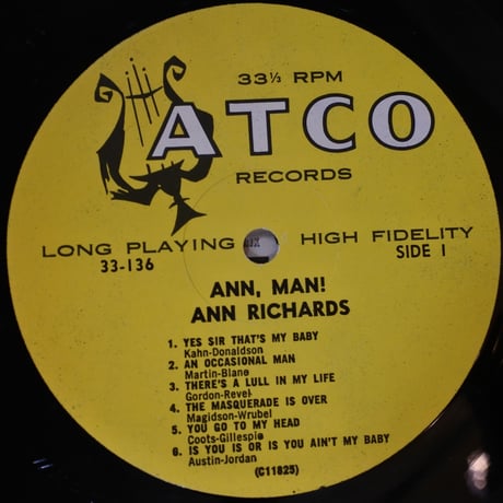 Ann Richards  ‎– Ann, Man! （ATCO Records ‎– 33-136）mono