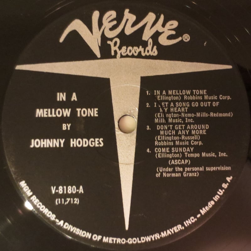 Johnny Hodges ‎– In A Mellow Tone（Verve V-8180