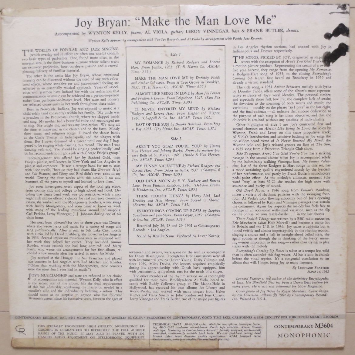 Joy Bryan / Make the Man Love Me (Contemporary