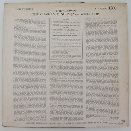 Charles Mingus ‎– The Clown（Atlantic ‎– 1260）mono
