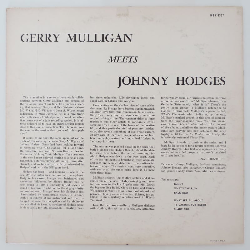 レア廃盤⭐︎GERRYMULLIGAN MEETS JOHNNYHODGES LP Ny0xNzQ4LmpwZWc.jpeg