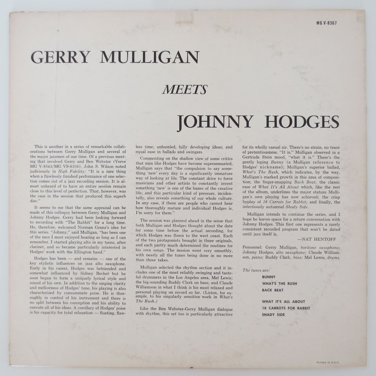 gerry mulligan ＵＳ dgあり盤美 ホール抜けあり gerry mulligan US dgあり盤美 ホール抜けあり Gerry Mulligan