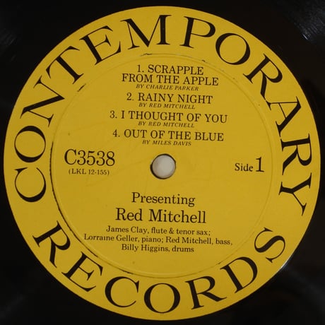 Red Mitchell ‎– Presenting Red Mitchell（Contemporary Records ‎– C3538）mono