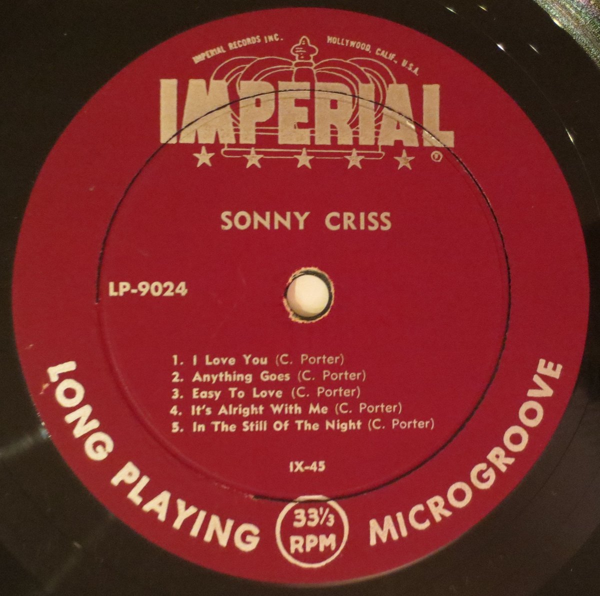 Sonny Criss ‎– Sonny Criss Plays Cole Porter（Im