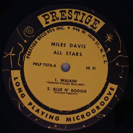 Miles Davis  ‎/ Walkin'  (Prestige 7076 ) mono