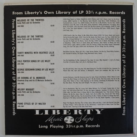 Lee Wiley ‎– Eight Show Tunes From Scores by George Gershwin（Liberty Music Shops ‎– LMS-1004）