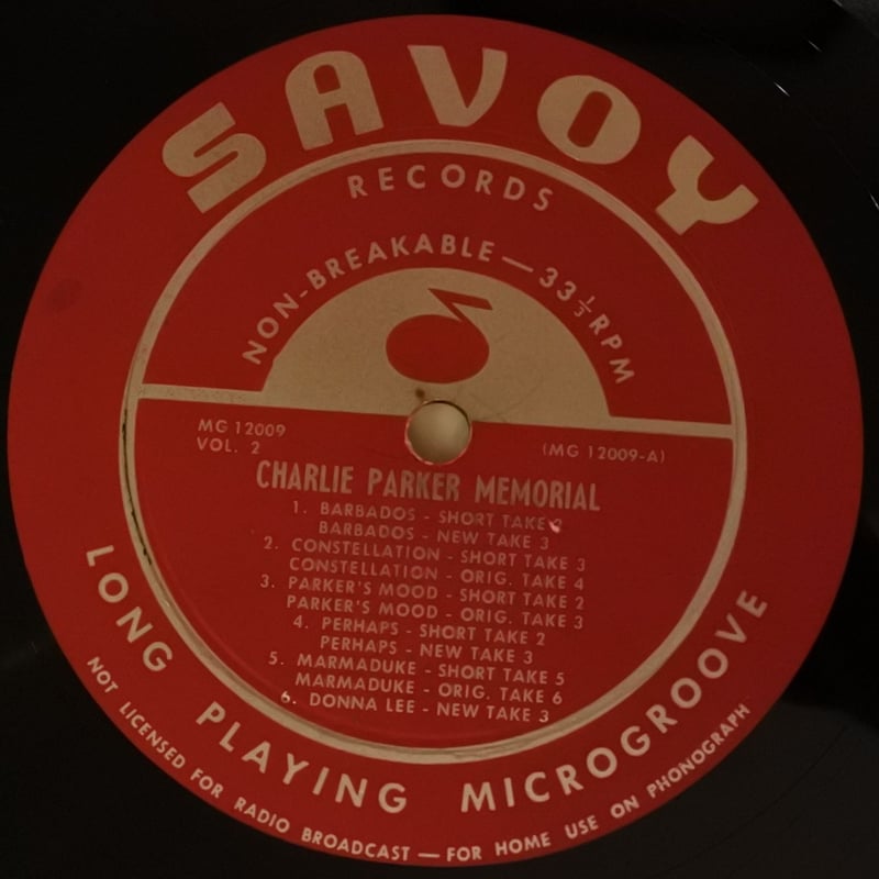 Charlie Parker ‎– Charlie Parker Memorial Vol.2