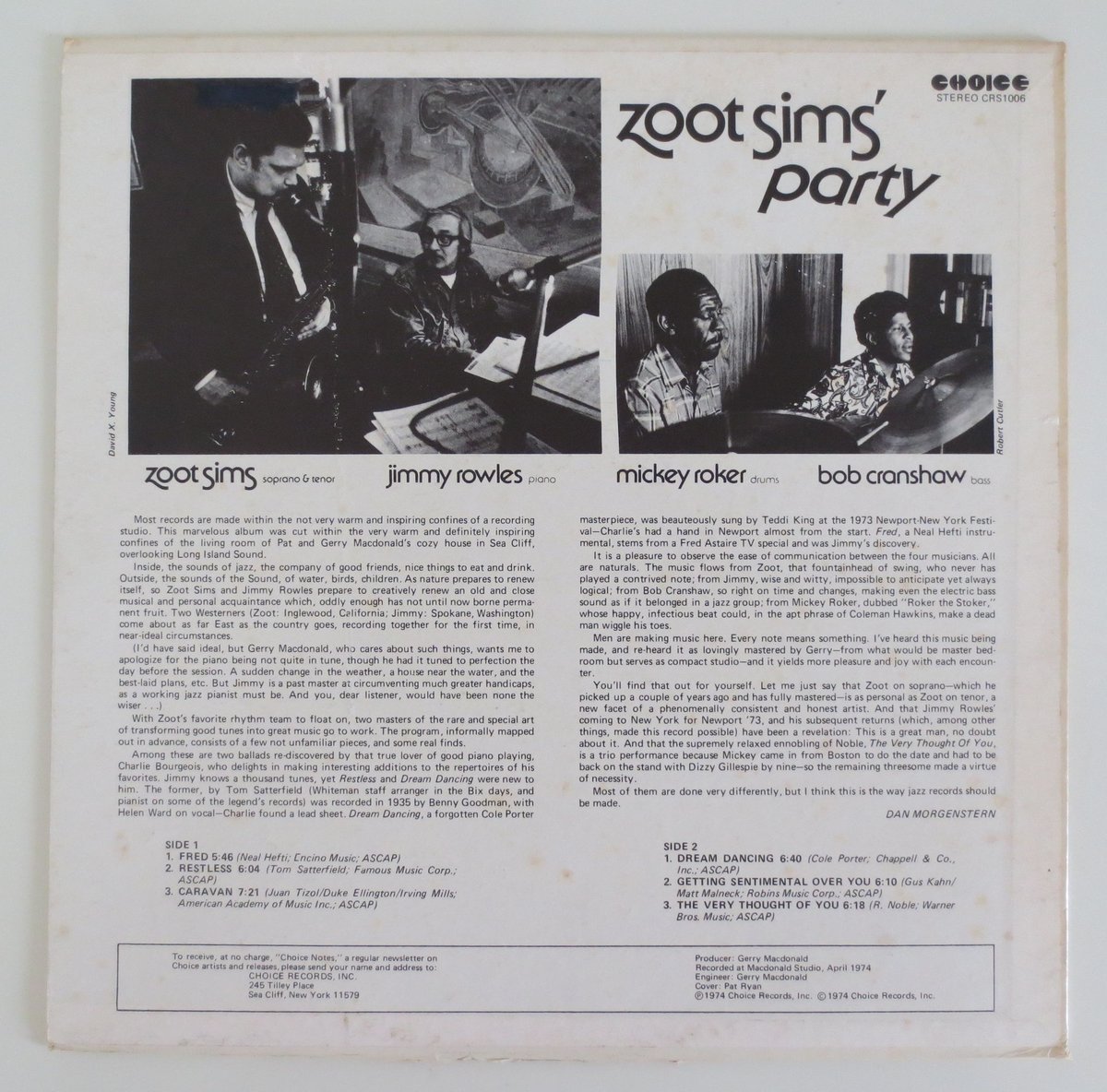 Zoot Sims ‎– Zoot Sims' Party（Choice Records ‎–