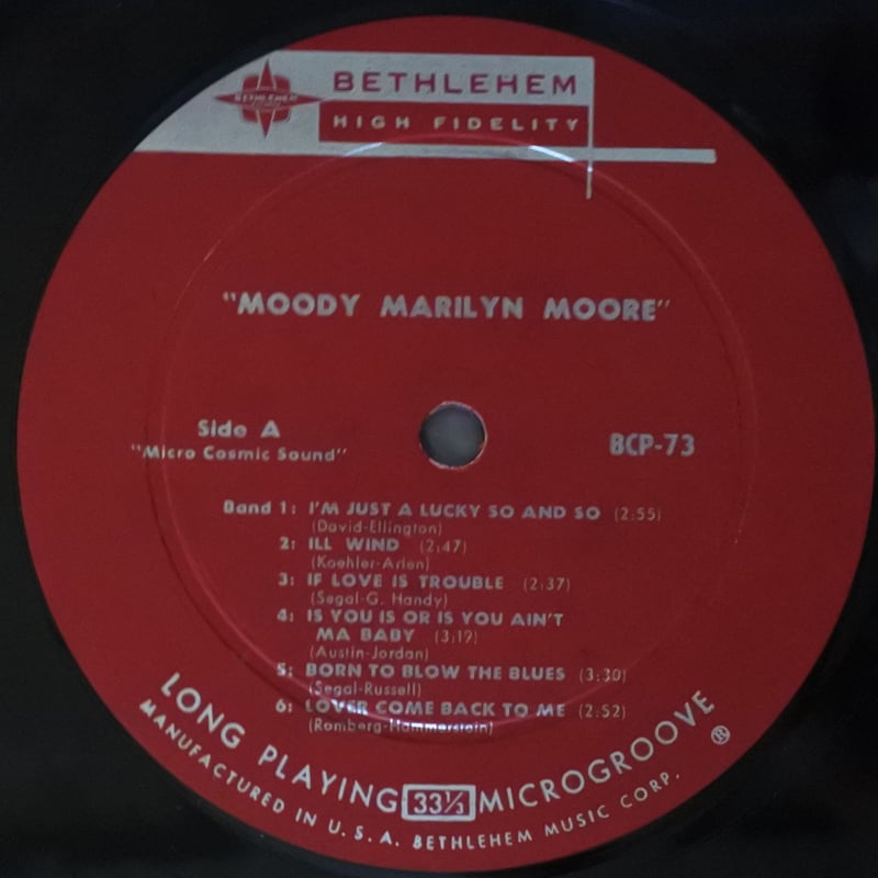 Marilyn Moore ‎– Moody （Bethlehem Records ‎– B