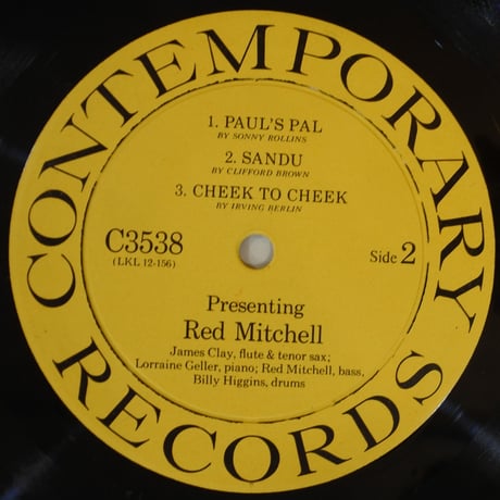Red Mitchell ‎– Presenting Red Mitchell（Contemporary Records ‎– C3538）mono