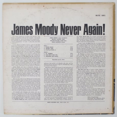 James Moody ‎– Never Again!（Muse Records ‎– MR 5001）stereo