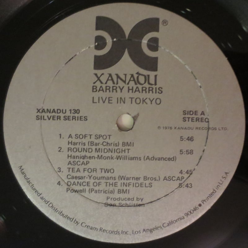 Barry Harris – Live In Tokyo（Xanadu Records ‎–