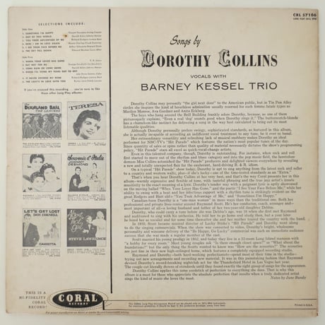 Dorothy Collins - Songs by Dorothy Collins（Coral Records - CRL 57106）mono